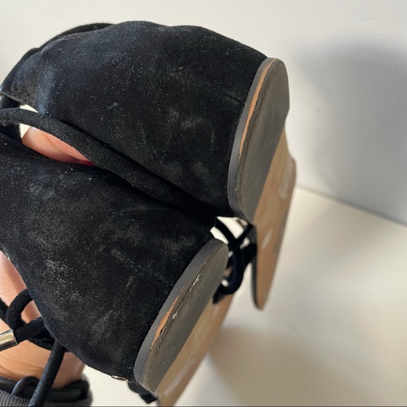 Vince Camuto lace up black suede flat sandals summer - Picture 7 of 10